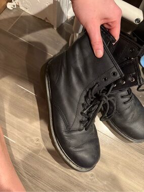 Classic Black Leather Lace-Up Doc Marten Kids